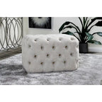 Black Tan or Grey Wood Tufted Fabric Modern Glam Ottoman Bench