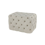 Black Tan or Grey Wood Tufted Fabric Modern Glam Ottoman Bench