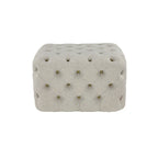 Black Tan or Grey Wood Tufted Fabric Modern Glam Ottoman Bench