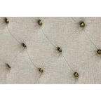 Black Tan or Grey Wood Tufted Fabric Modern Glam Ottoman Bench