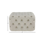 Black Tan or Grey Wood Tufted Fabric Modern Glam Ottoman Bench