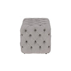 Black Tan or Grey Wood Tufted Fabric Modern Glam Ottoman Bench