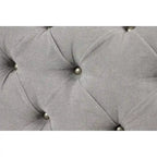 Black Tan or Grey Wood Tufted Fabric Modern Glam Ottoman Bench