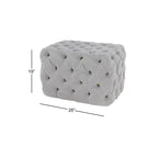 Black Tan or Grey Wood Tufted Fabric Modern Glam Ottoman Bench