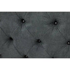 Black Tan or Grey Wood Tufted Fabric Modern Glam Ottoman Bench