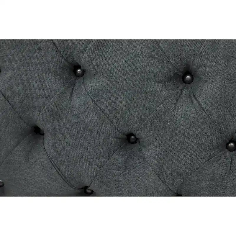 Black Tan or Grey Wood Tufted Fabric Modern Glam Ottoman Bench