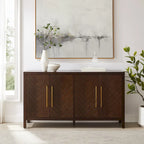 Dark Brown Herringbone Sideboard Cabinet