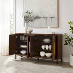 Dark Brown Herringbone Sideboard Cabinet