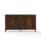 Dark Brown Herringbone Sideboard Cabinet