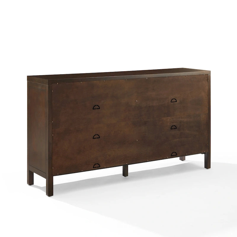 Dark Brown Herringbone Sideboard Cabinet