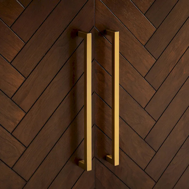 Dark Brown Herringbone Sideboard Cabinet