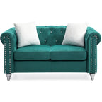 Raisa 60 in. Velvet 2-Seater Sofa With 2-Throw Pillow - 60L x 34W x 30H