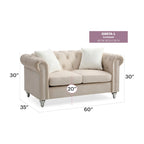 Velvet 2-Seater Sofa - Beige/Green/Pink