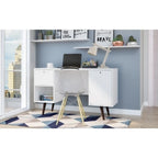 Single-drawer wooden medieval desk