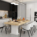 Practical Large Wooden Desk Copmputer Desk Dining Table w/White Base