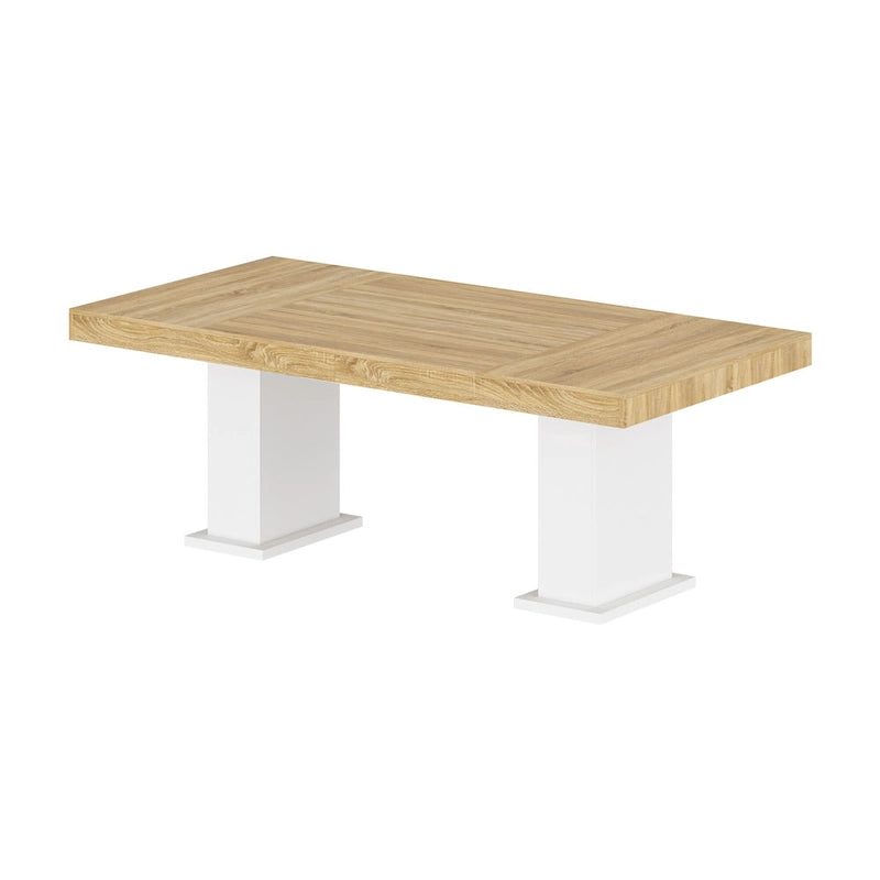 Practical Large Wooden Desk Copmputer Desk Dining Table w/White Base