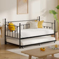 Classic Open Frame Metal Daybed with Trundle,Twin Size