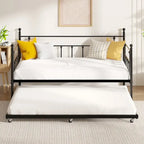 Classic Open Frame Metal Daybed with Trundle,Twin Size
