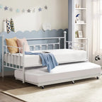 Classic Open Frame Metal Daybed with Trundle,Twin Size
