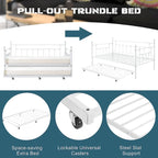 Classic Open Frame Metal Daybed with Trundle,Twin Size