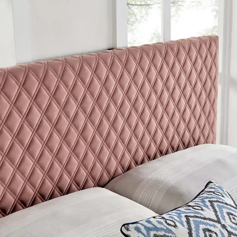 Tufted Diamond Lattice Velvet Headboard - Full/Queen - 8 Colors
