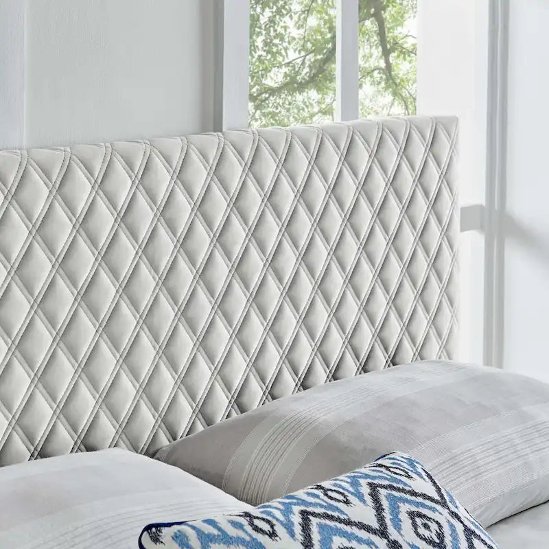 Tufted Diamond Lattice Velvet Headboard - Full/Queen - 8 Colors