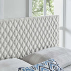 Tufted Diamond Lattice Velvet Headboard - Full/Queen - 8 Colors