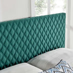 Tufted Diamond Lattice Velvet Headboard - Full/Queen - 8 Colors
