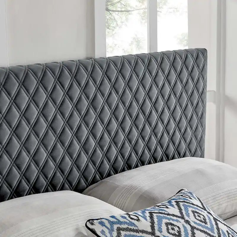 Tufted Diamond Lattice Velvet Headboard - Full/Queen - 8 Colors