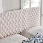 Tufted Diamond Lattice Velvet Headboard - Full/Queen - 8 Colors