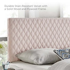 Tufted Diamond Lattice Velvet Headboard - Full/Queen - 8 Colors