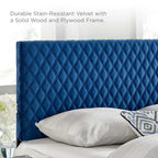 Tufted Diamond Lattice Velvet Headboard - Full/Queen - 8 Colors