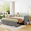 Twin Size Upholstered daybed with Extendable Trundle