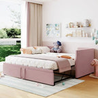 Twin Size Upholstered daybed with Extendable Trundle
