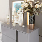 5-Drawer Modern Wooden Dresser with Adjustable Metal Legs