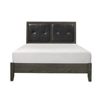 Contemporary Bedroom Set 3pc Bed Nightstand Chest Dark Gray Finish