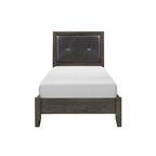 Contemporary Bedroom Set 3pc Bed Nightstand Chest Dark Gray Finish