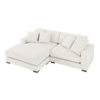 106.28inch Sectional Couch Covers L Shaped Corduroy Sofa Covers Chaise Lounge Cover 2 Pieces with 6pcs Pillows