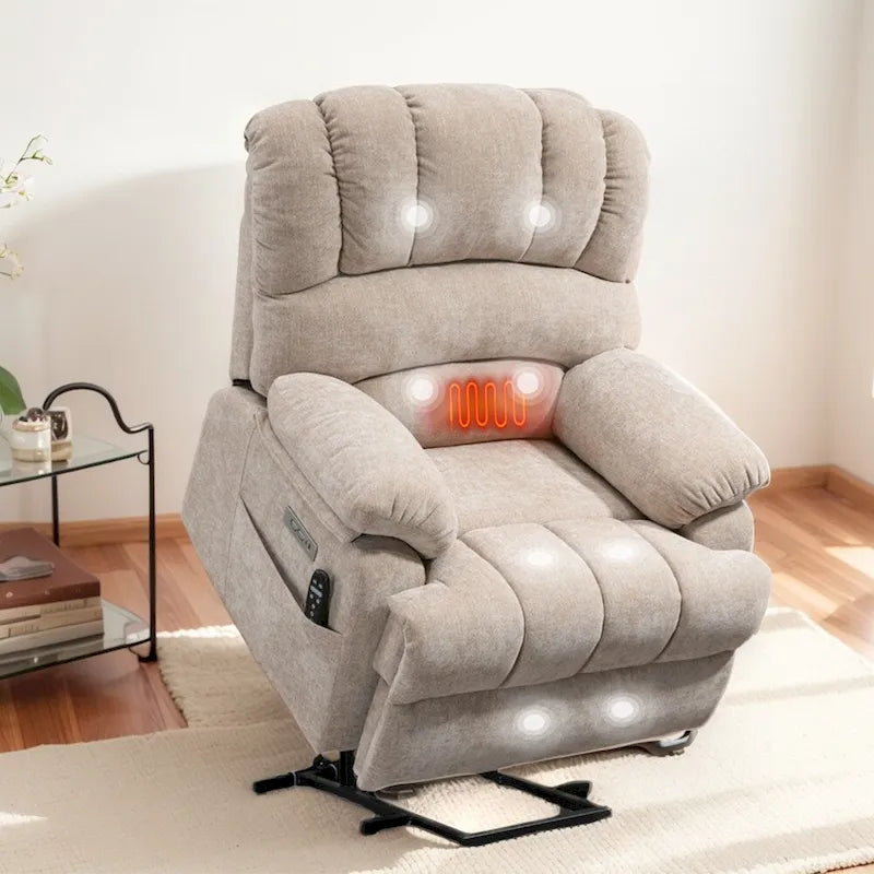 Chenille Large Electric Power Lift Massage & Heat, USB Port,Pockets
