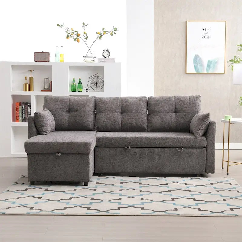L-Shaped Modular Sectional Sofa with Reversible Chaise and Storage