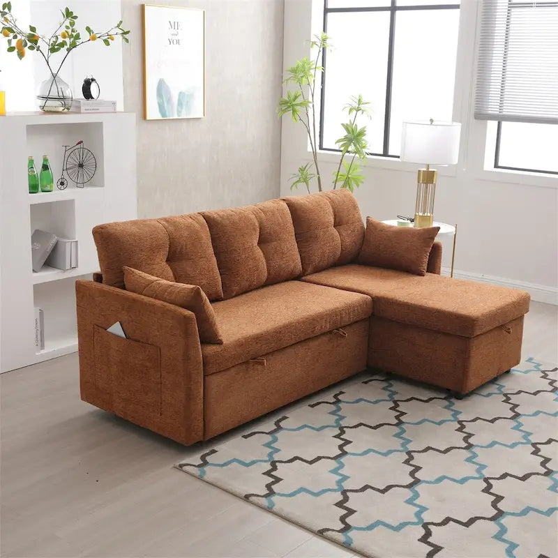 L-Shaped Modular Sectional Sofa with Reversible Chaise and Storage