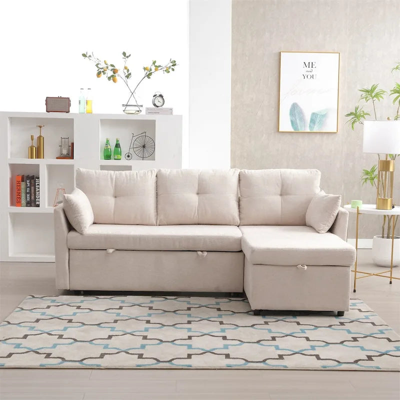 L-Shaped Modular Sectional Sofa with Reversible Chaise and Storage