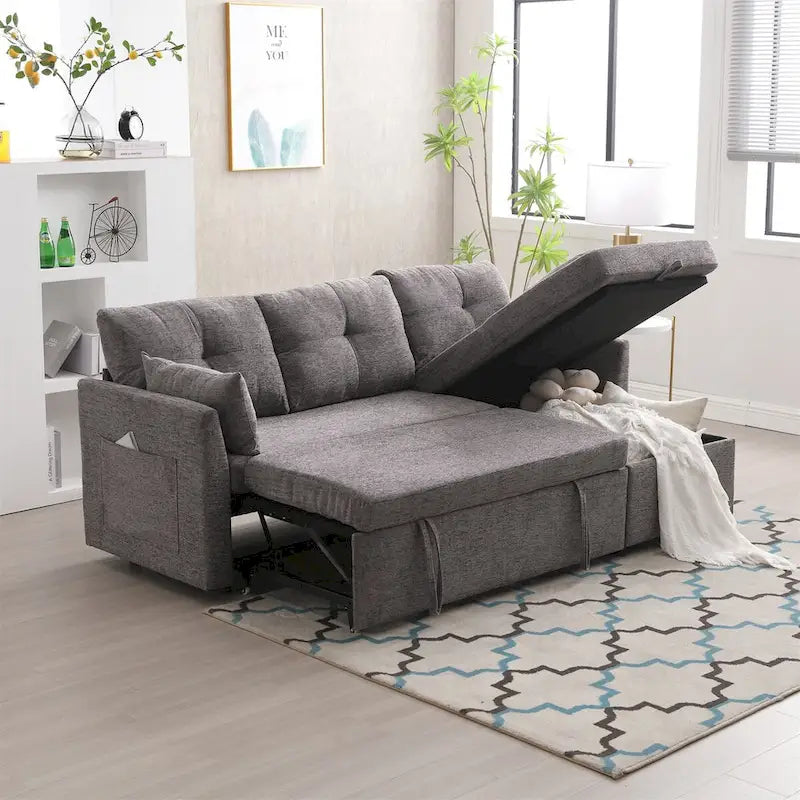 L-Shaped Modular Sectional Sofa with Reversible Chaise and Storage