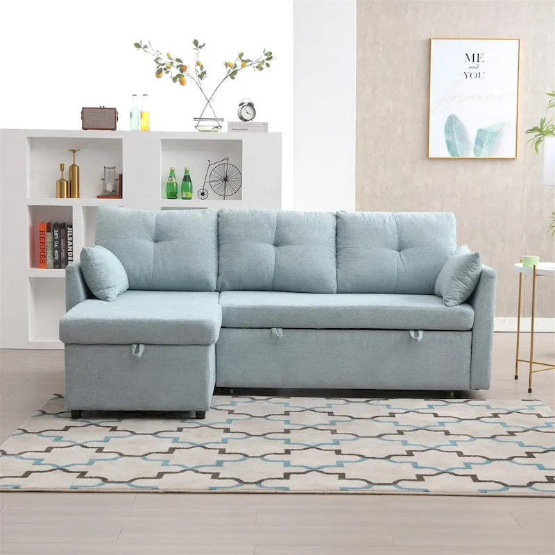 L-Shaped Modular Sectional Sofa with Reversible Chaise and Storage