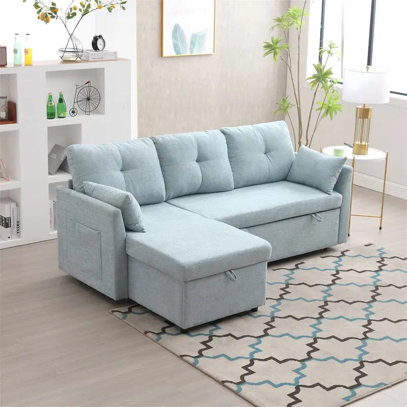 L-Shaped Modular Sectional Sofa with Reversible Chaise and Storage