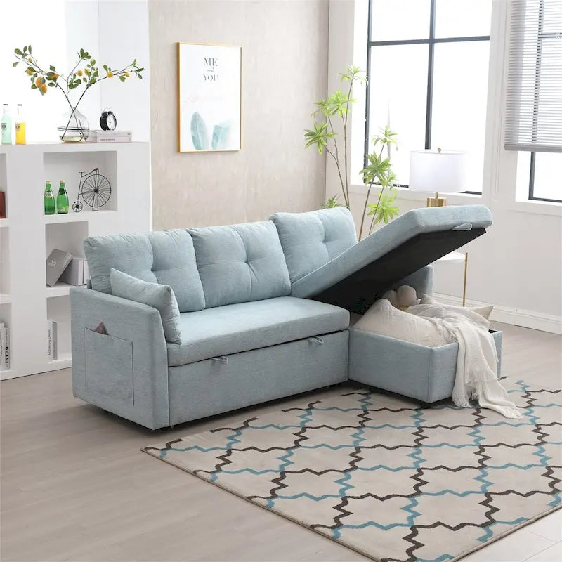 L-Shaped Modular Sectional Sofa with Reversible Chaise and Storage