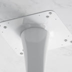 31.50 Modern Hexagonal Coffee Table with Printed Marble Top and Metal Base for Dining Room, Kitchen and Living Room