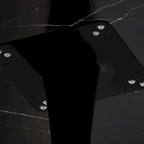 31.50 Modern Hexagonal Coffee Table with Printed Marble Top and Metal Base for Dining Room, Kitchen and Living Room