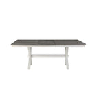 2-Tone Extendable Dining Table - White & Gray, 6-8 People