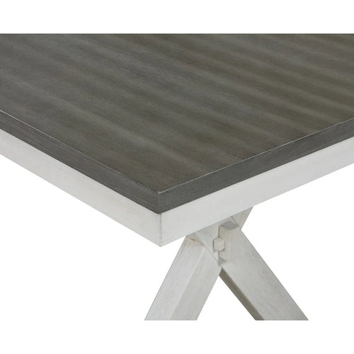 2-Tone Extendable Dining Table - White & Gray, 6-8 People